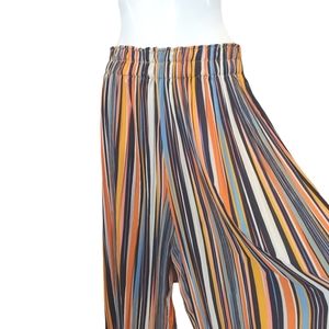 Ally women's wide leg ruched pleated stripe waist multicolor maxi pants size 6